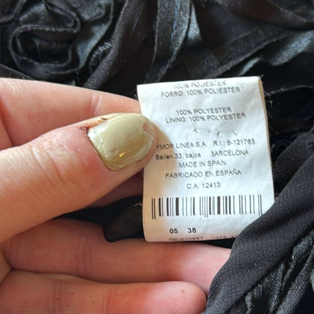 Javier Simorra made in Spain Chic Black Textured Maxi Skirt fully lined - Picture 7 of 8